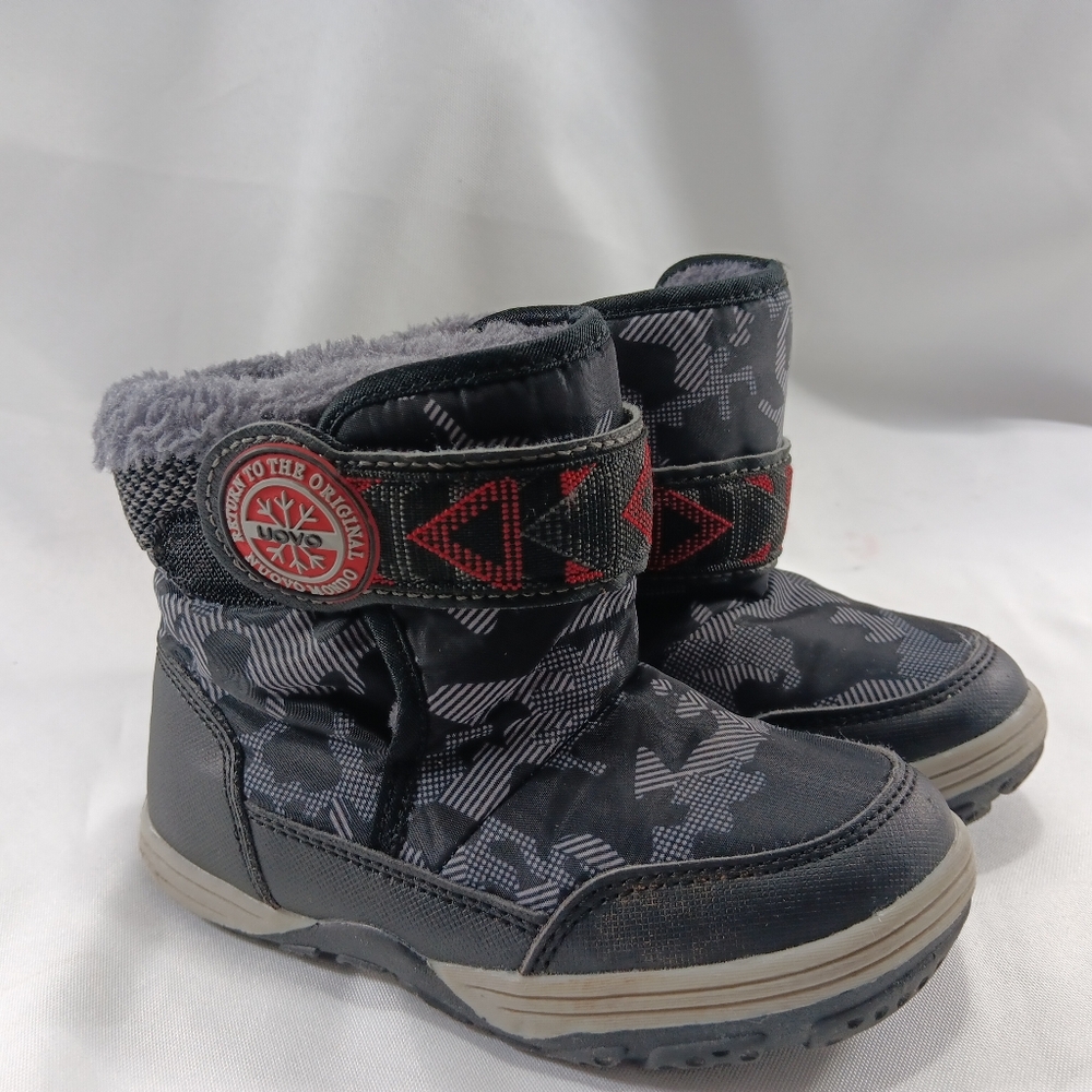 Uovo Snowboots Kids Size 10 US 27 EU Black Multicolor Insulated Waterproof Warm